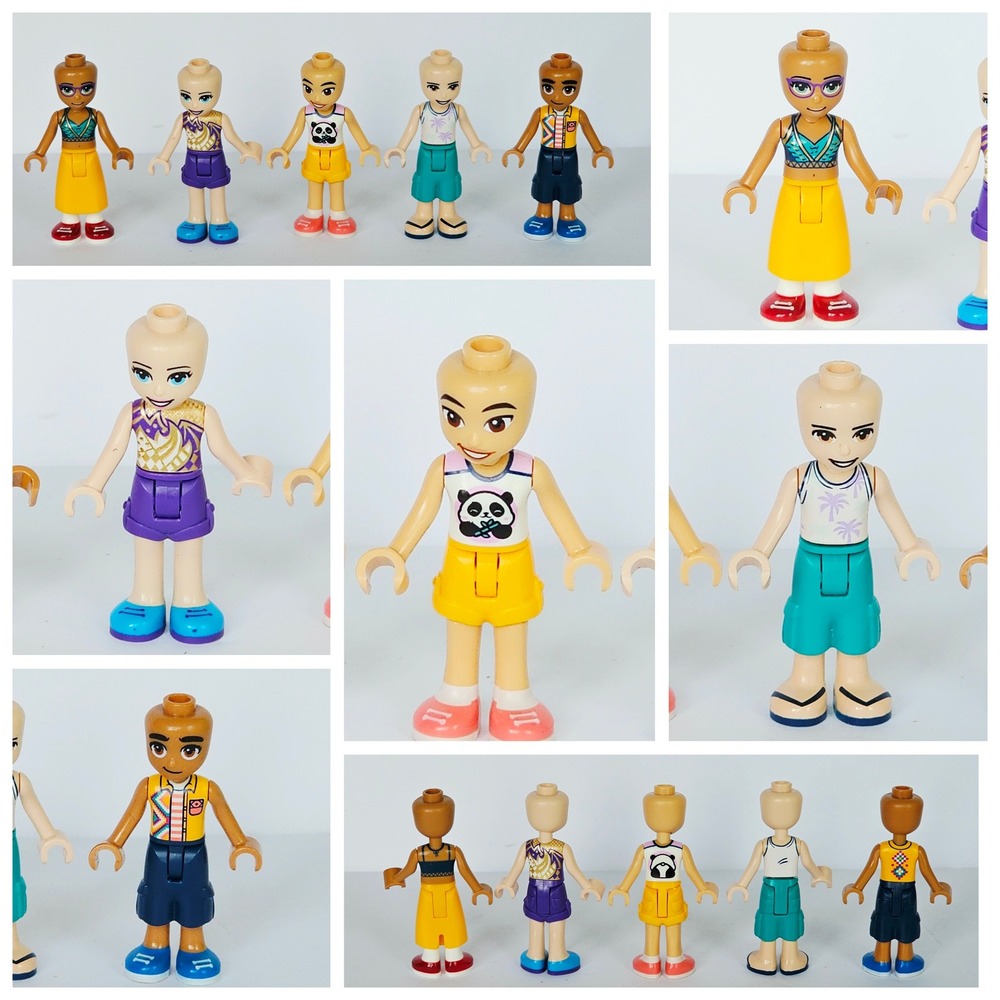 LEGO Friends Mini-Doll Figures Lot of 5 Summer Beach Outfits Heartlake City Toy